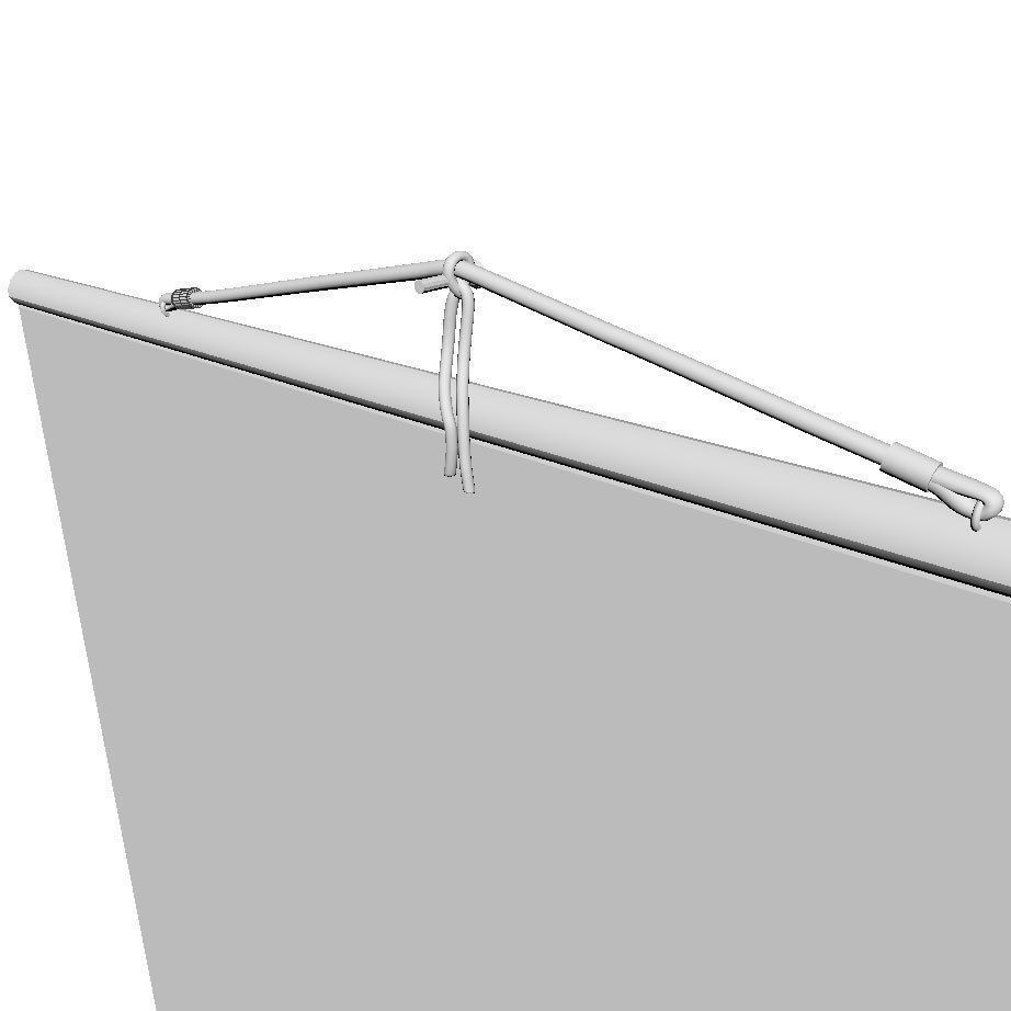 Chinese Hanging Scroll Brush Painting - Chinese Mountain Scenery Low-poly 3D model_12