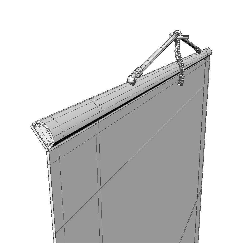 Chinese Hanging Scroll Brush Painting - Chinese Mountain Scenery Low-poly 3D model_14