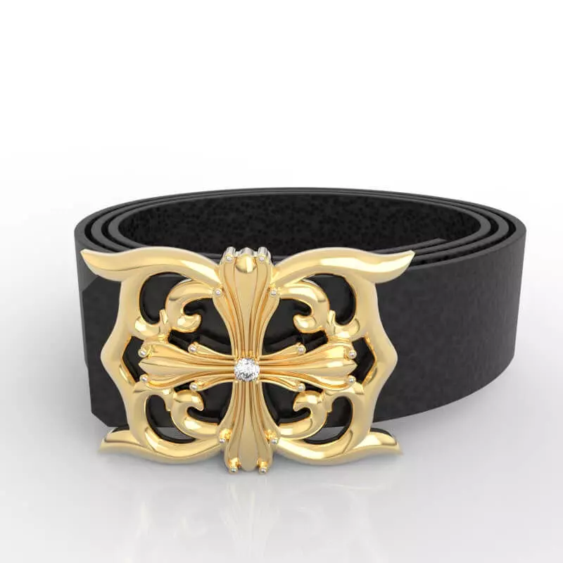 Cross Belt Buckle Gold 3D print model