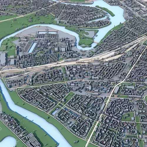 Part of Moscow City Russia 2 3D model 7