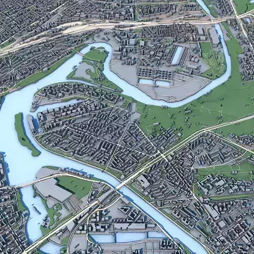 Part of Moscow City Russia 2 3D model 4