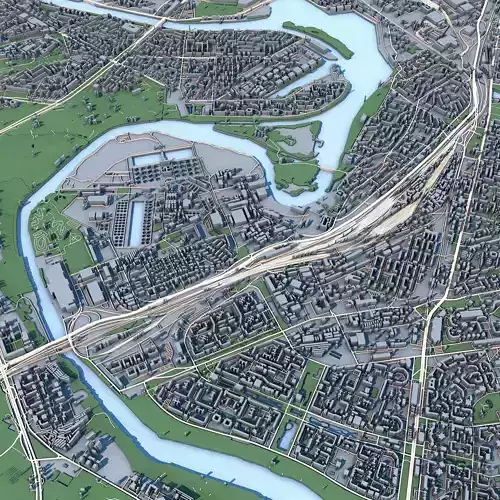 Part of Moscow City Russia 2 3D model