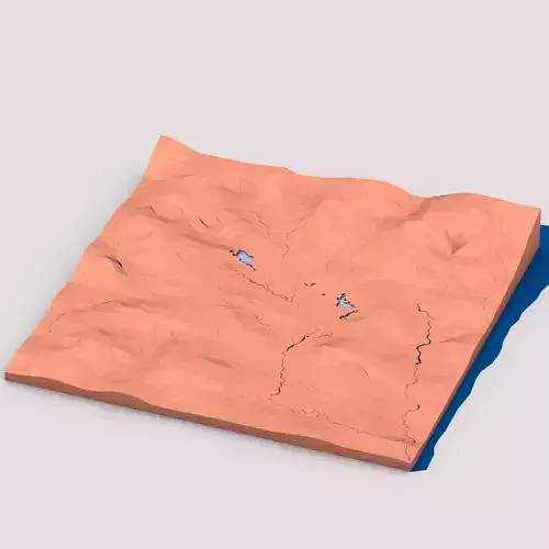 Stylized Low Poly Valley Landscape 3D model