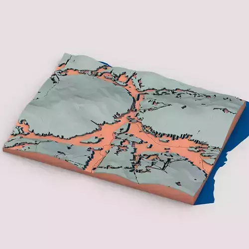 Low Poly Landscape Block for 3D Printing 3D model