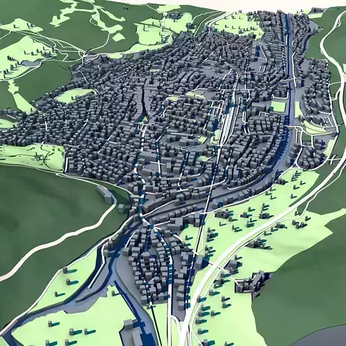 Cityscape Mittenwald Bavaria Germany 3D model 7