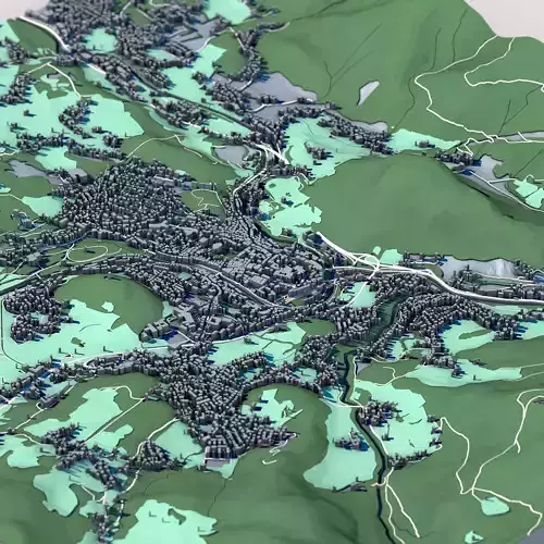 Cityscape Bad Ischl Austria 3D model