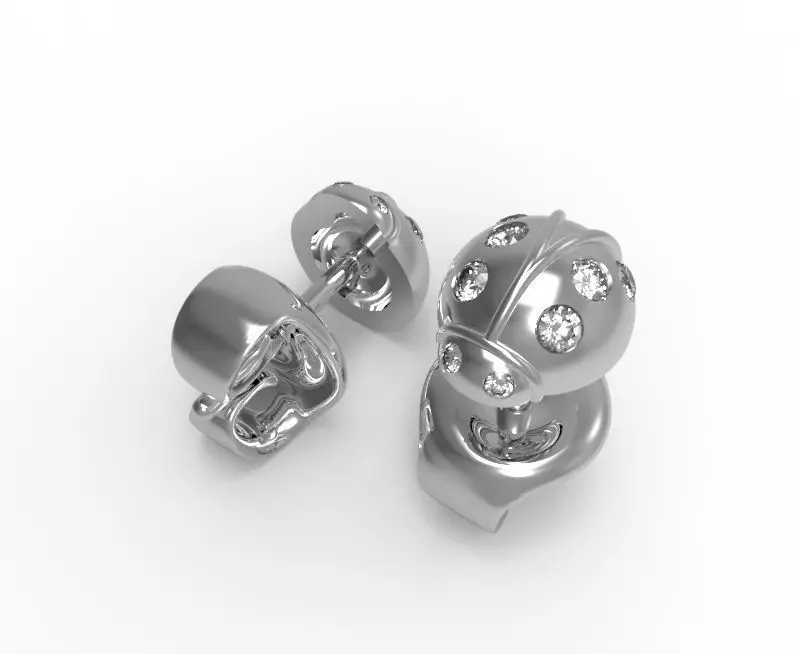 0545 Ladybug Earrings 3D print model