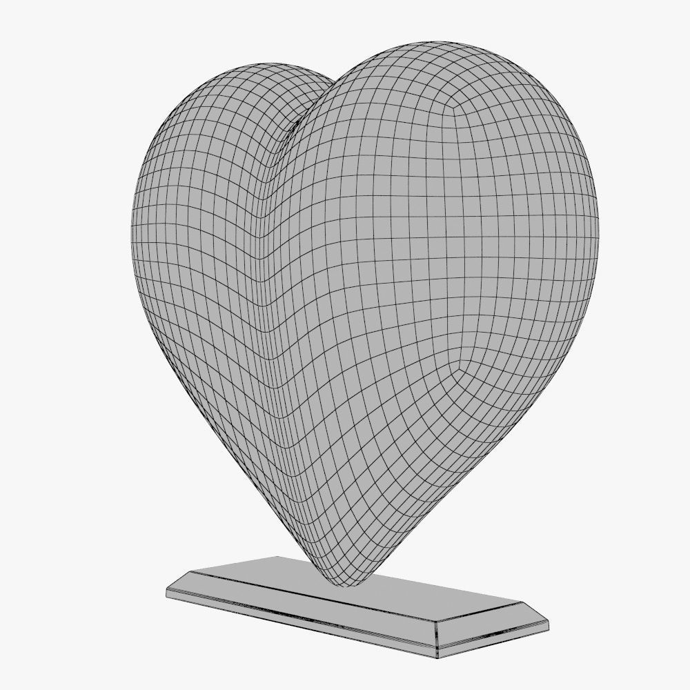 Heart Sculpture Love Red P 3D print model_12