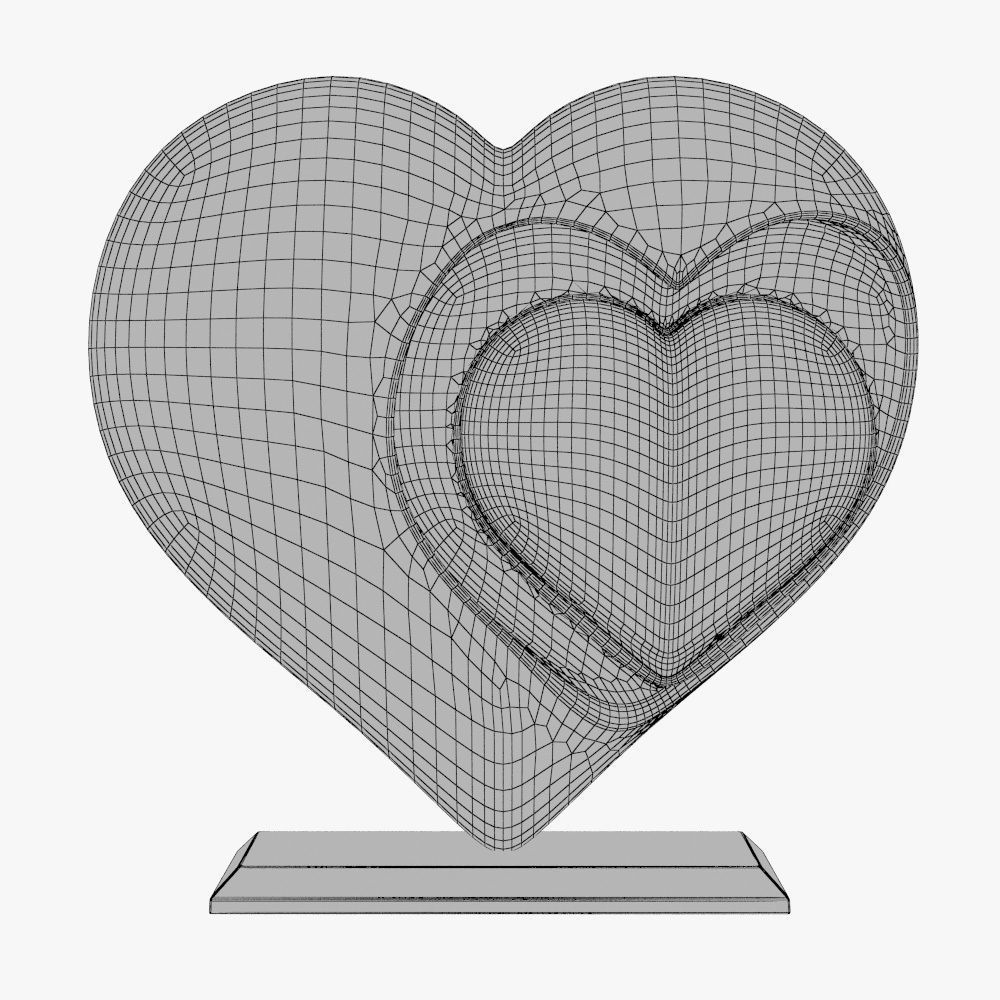 Heart Sculpture Love Red P 3D print model_15