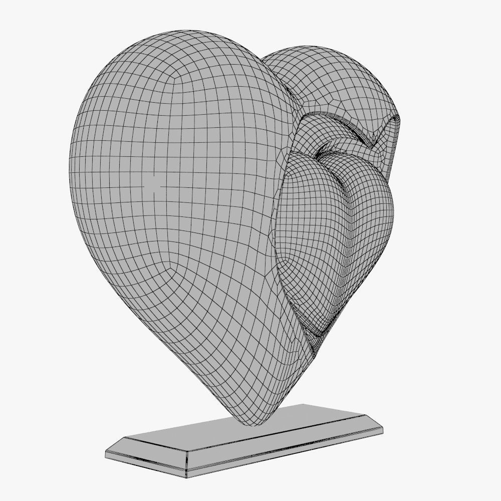 Heart Sculpture Love Red P 3D print model_13
