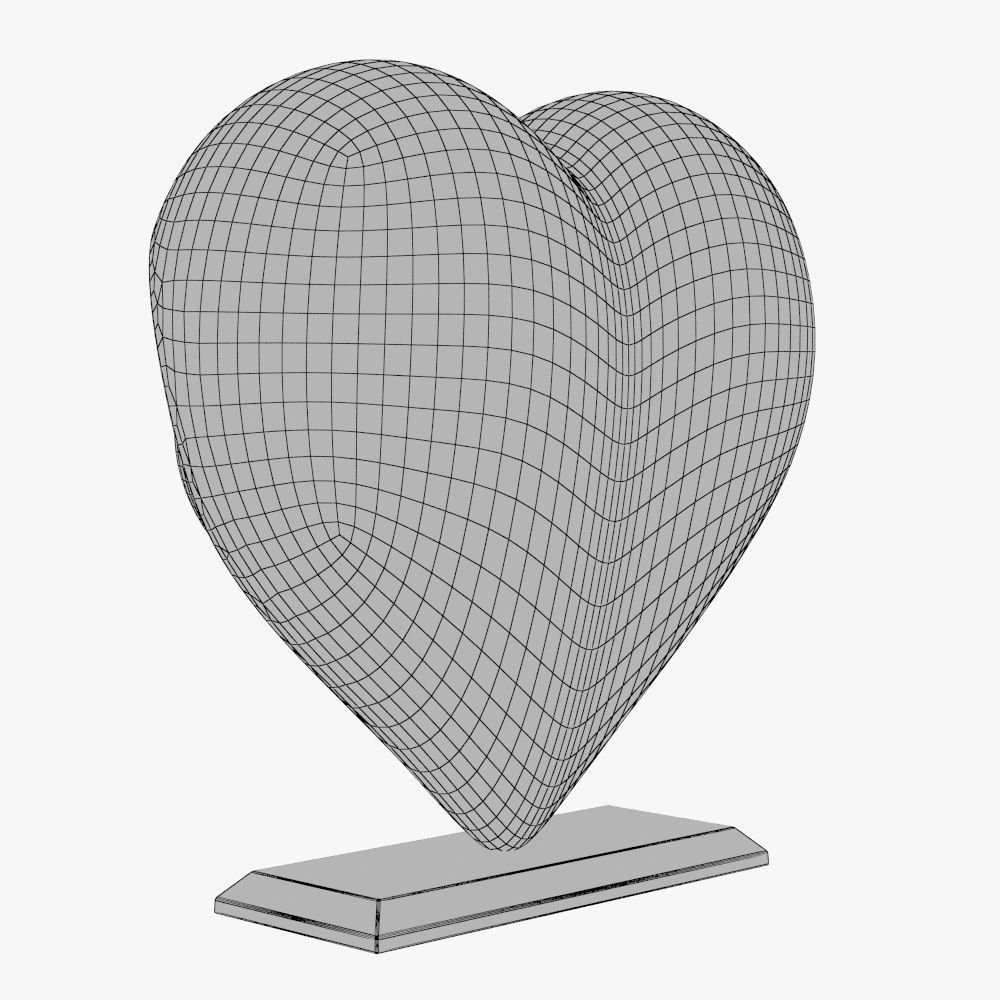 Heart Sculpture Love Red P 3D print model_18