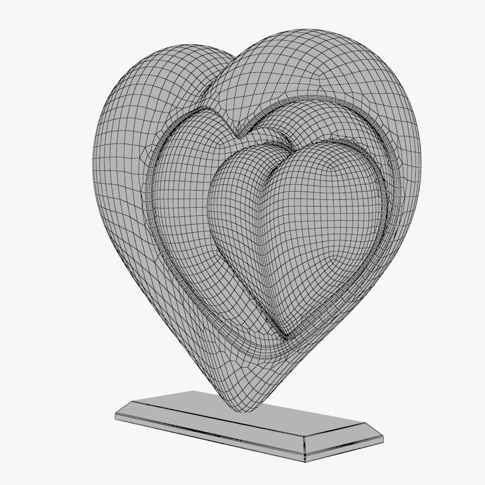 Heart Sculpture Love Red P 3D print model_17