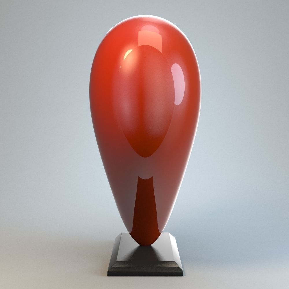 Heart Sculpture Love Red P 3D print model_8