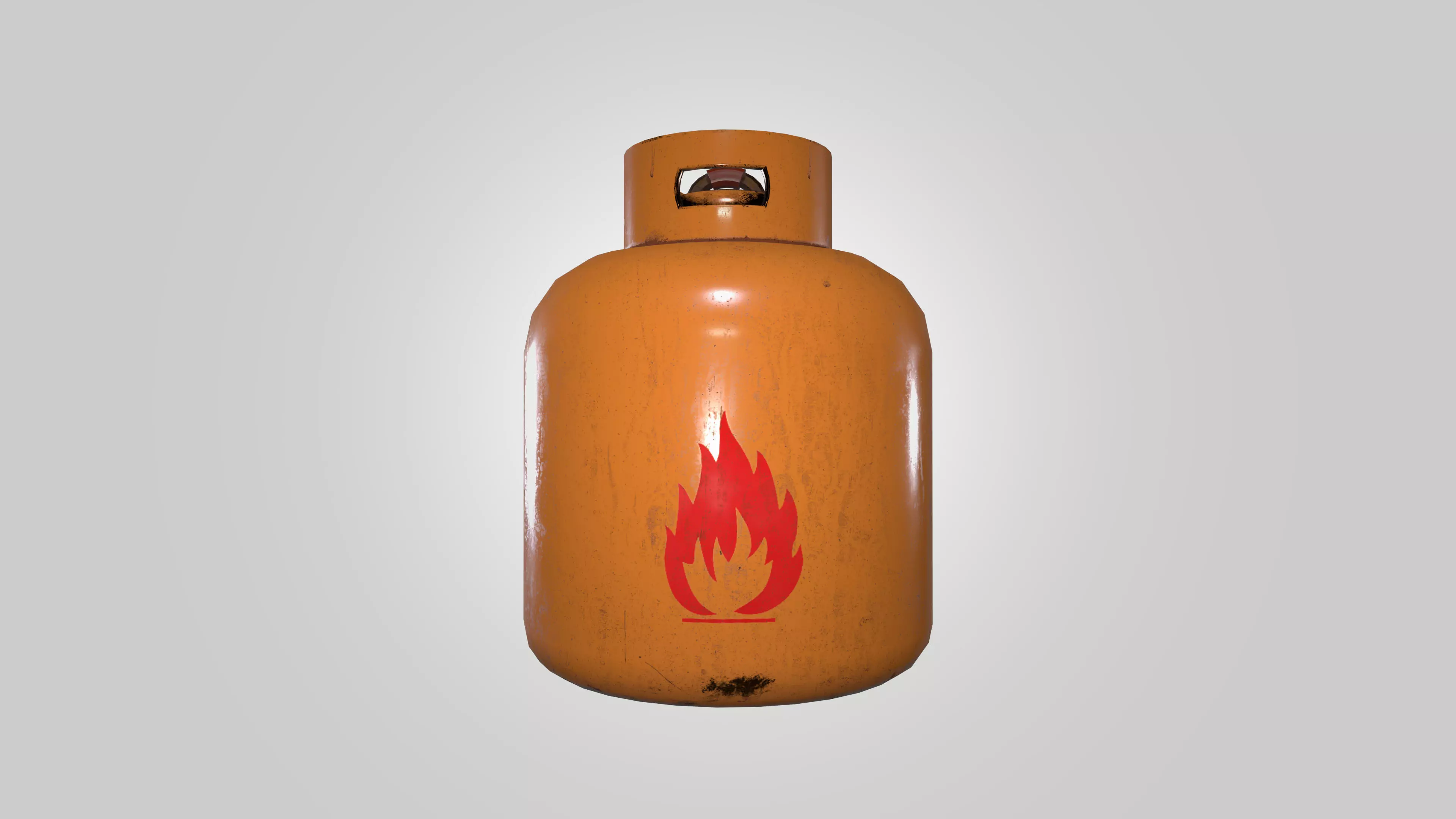 Gas Cylinder Tank 3D Model - Weathered Propane Style PBR Low-poly 3D model
