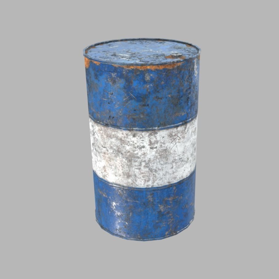 Oil Drum Low-poly 3D model_4
