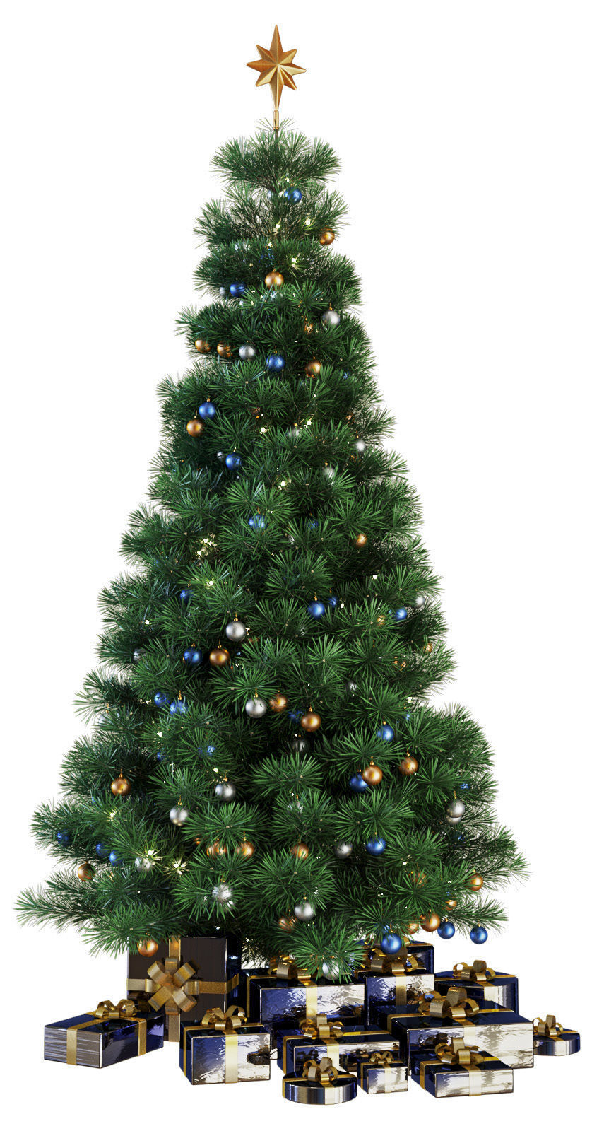 Christmas tree with gifts 3D model_1