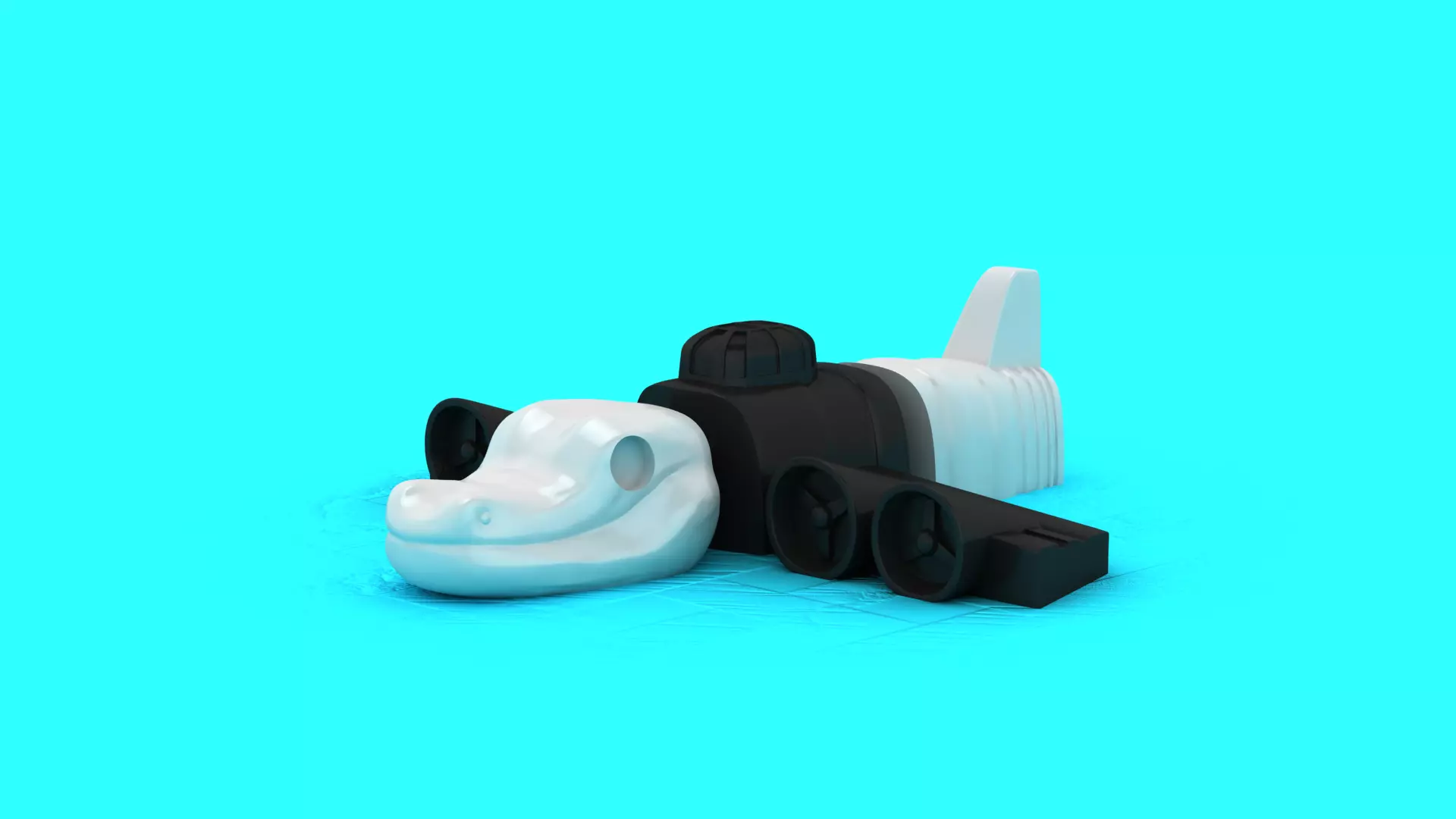Crocodile Train Toy 3D print model
