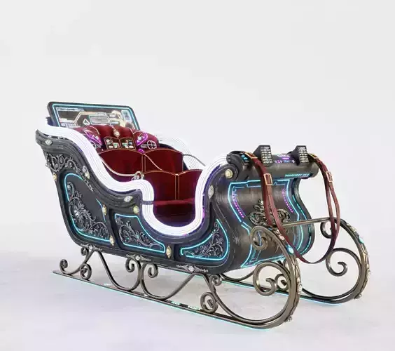 Cyberpunk Neon Sleigh 3D Model