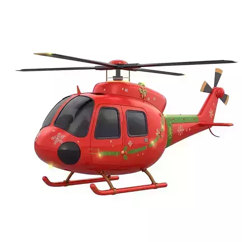 Stylized Christmas Helicopter 3D Model