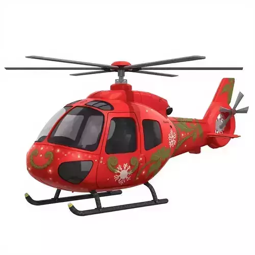 Stylized Christmas Helicopter 3D Model