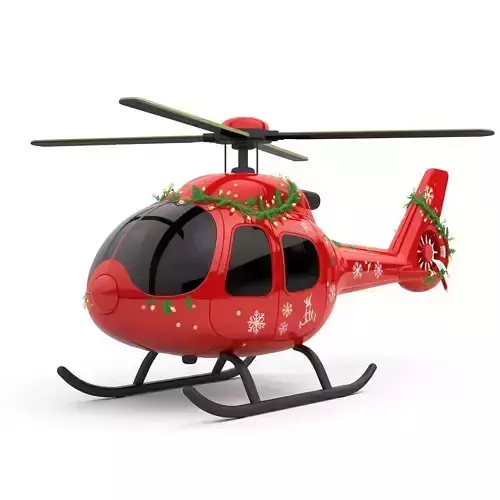 Stylized Christmas Helicopter 3D Model