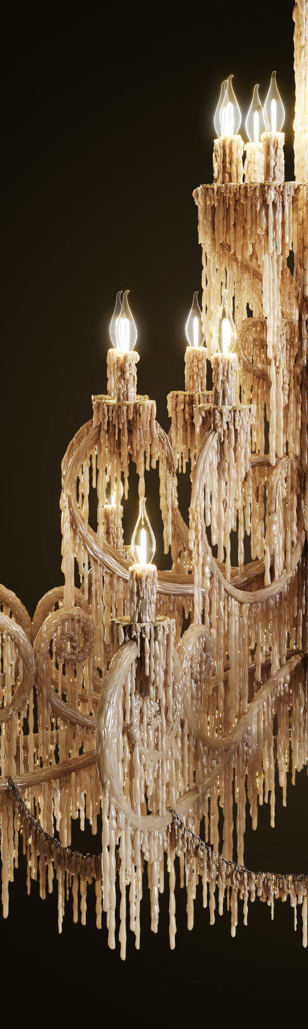 Chandelier bathed in wax 3D model_1