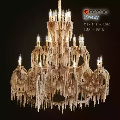 Chandelier bathed in wax