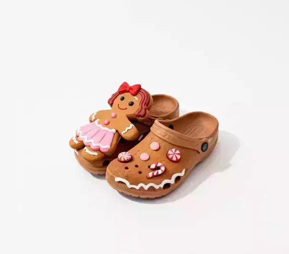 Gingerbread Cookie Clogs 3D Model
