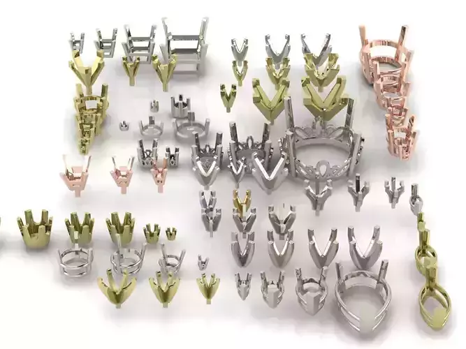 A Package Of 75 Rings Heads All Sizes All Shapes 3D Files  3D print model