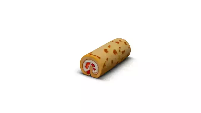 Sakura Roll Cake 3D model 2