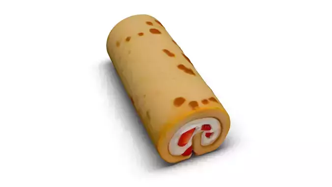Sakura Roll Cake 3D model 6