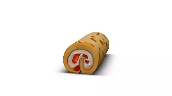 Sakura Roll Cake 3D model 3