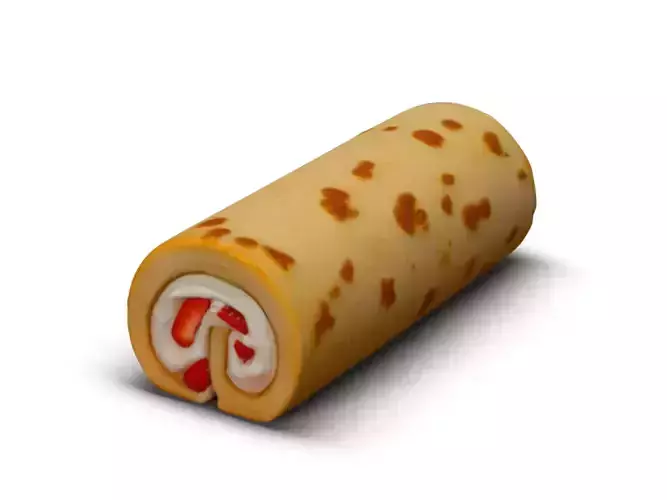 Sakura Roll Cake 3D model