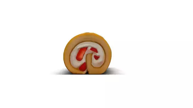 Sakura Roll Cake 3D model 4