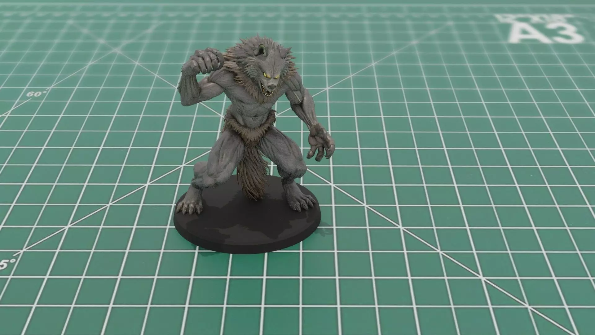 Werewolf Attacking Upright 3D model