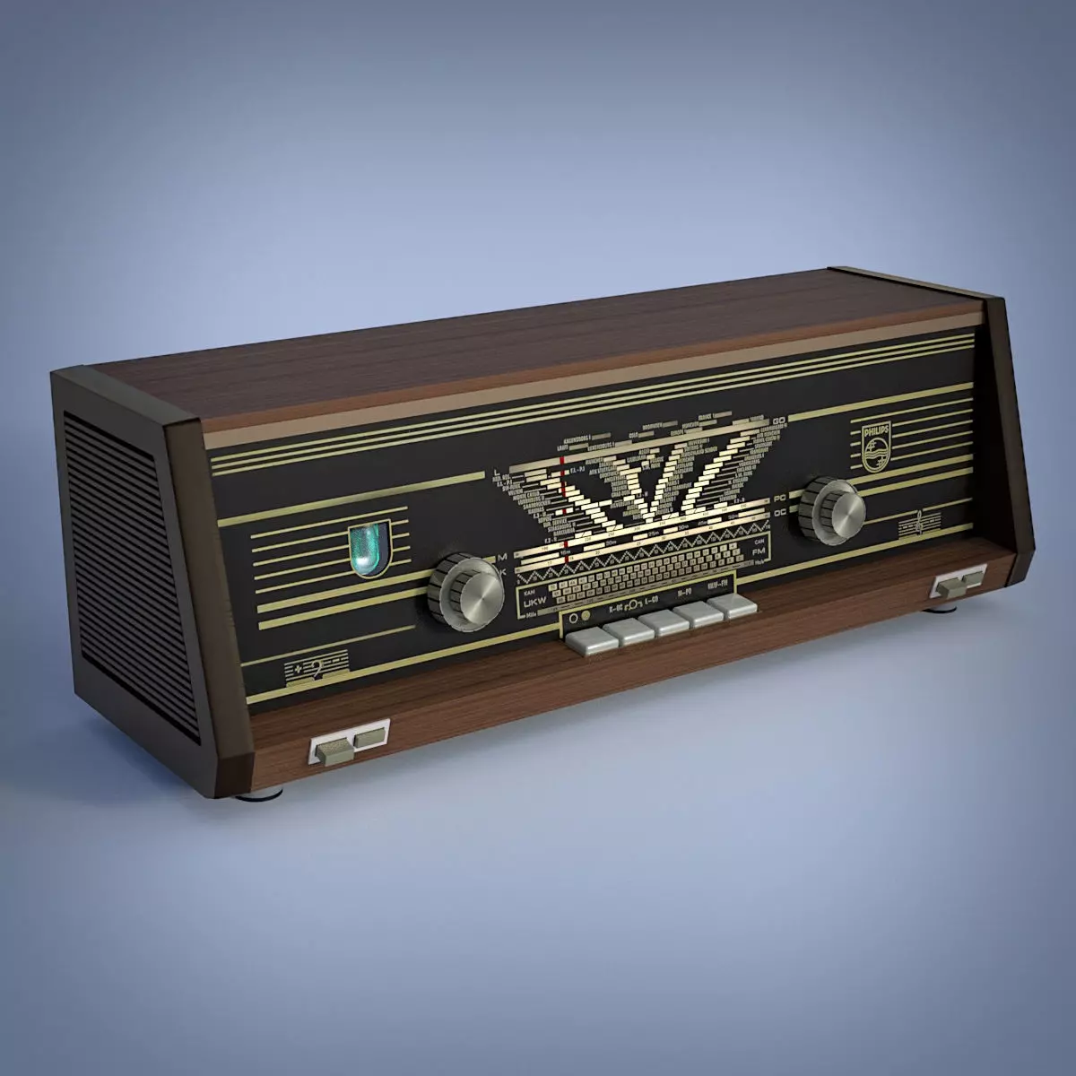 Philips B4X23A Vintage Radio 3D model