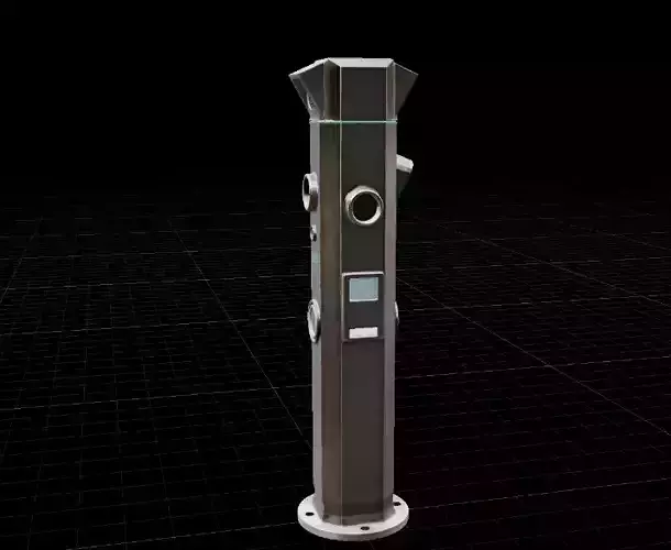 Smart City Traffic Sensor Pole Futuristic Urban 3D Model Low-poly 3D model
