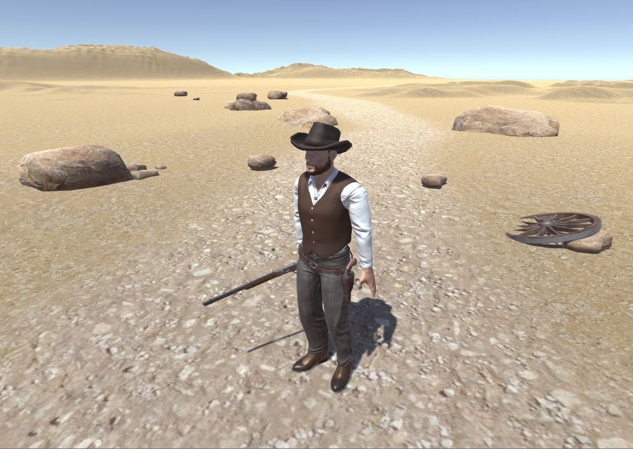 Western Cowboy 2 Low-poly 3D model_7
