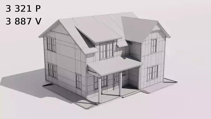 Cottage Houses Collection 2 Low-poly 3D model 5