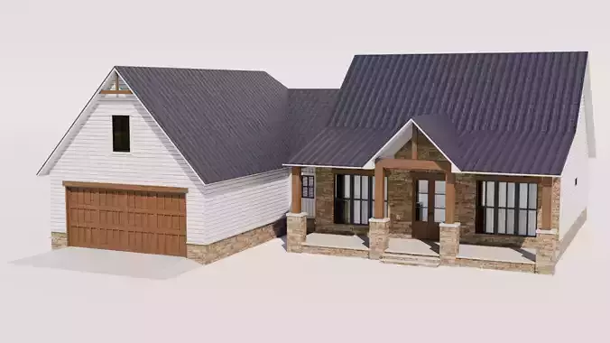 Cottage Houses Collection 2 Low-poly 3D model 6