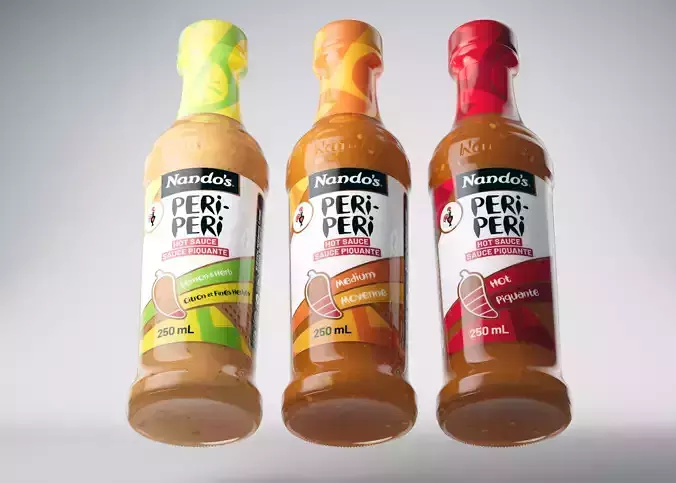 Nandos Peri Peri Sauce Bottles 3D Model 3D model 4