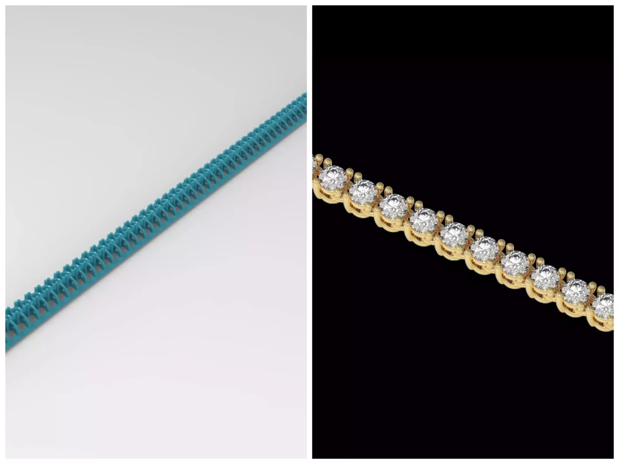 Tennis Flexible Bracelet 2 5mm Diamond 3D print model