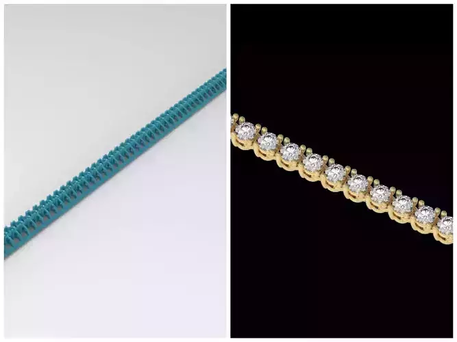Tennis  Flexible  Bracelet 2 5mm Diamond