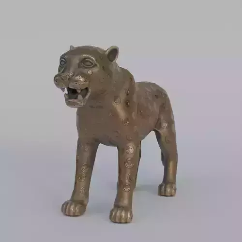 Benin Bronze Leopard Statue