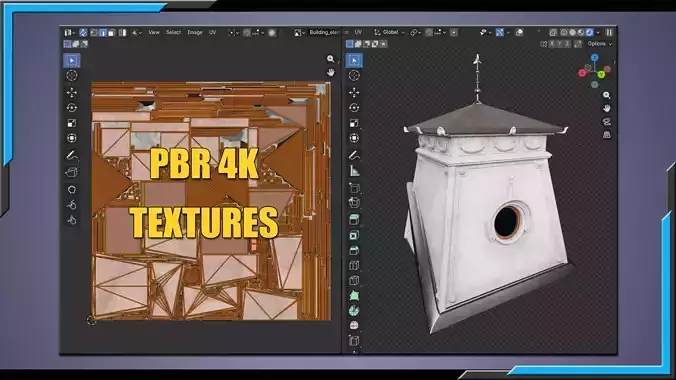 Building Architecture Element Textured Base Mesh 04 Low-poly 3D model 7
