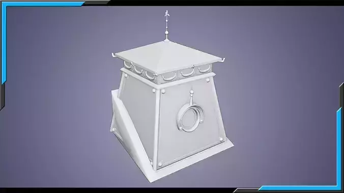 Building Architecture Element Textured Base Mesh 04 Low-poly 3D model 3