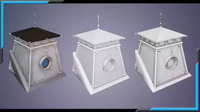 Building Architecture Element Textured Base Mesh 04 Low-poly 3D model 5