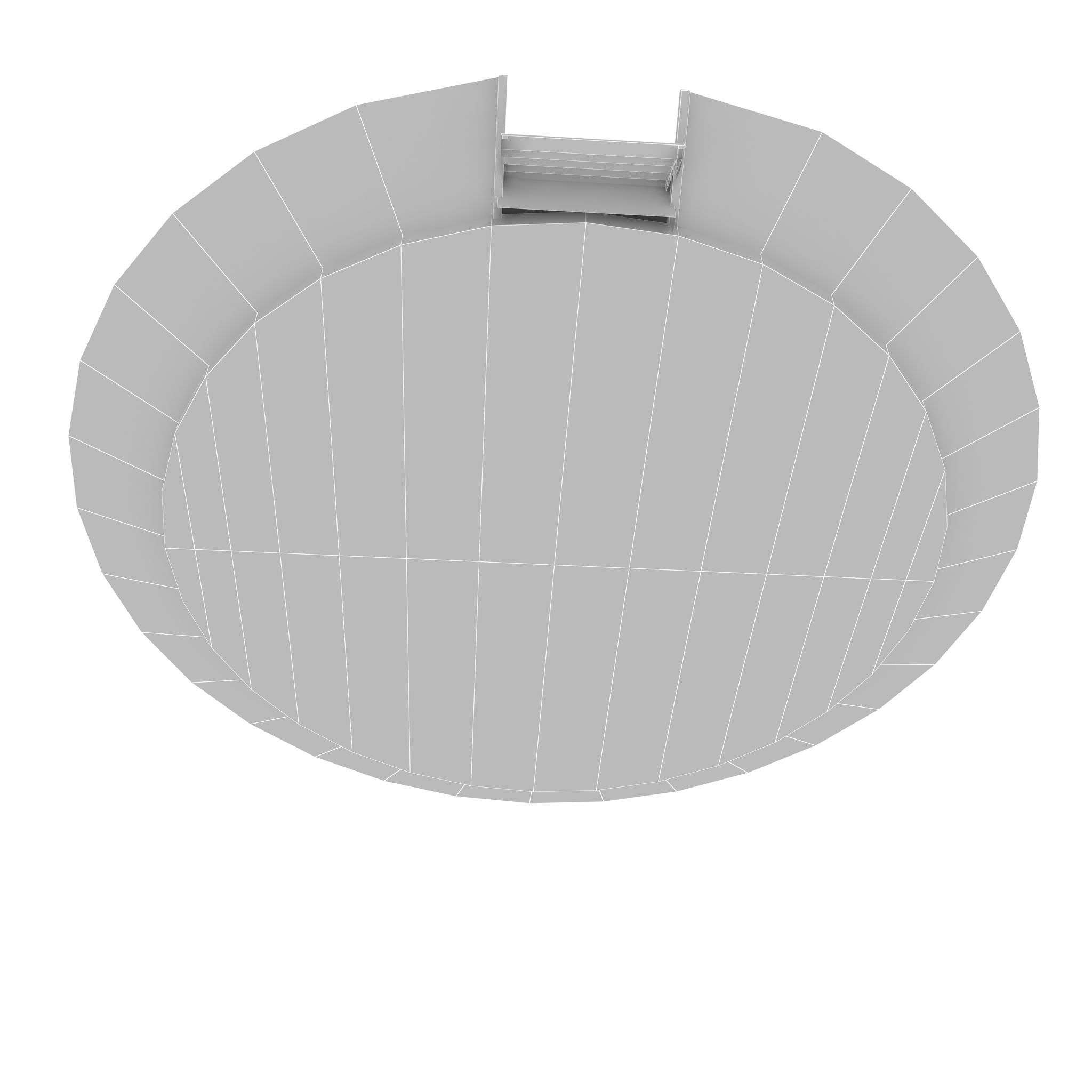 Helipad circular metal plate Low-poly 3D model_3