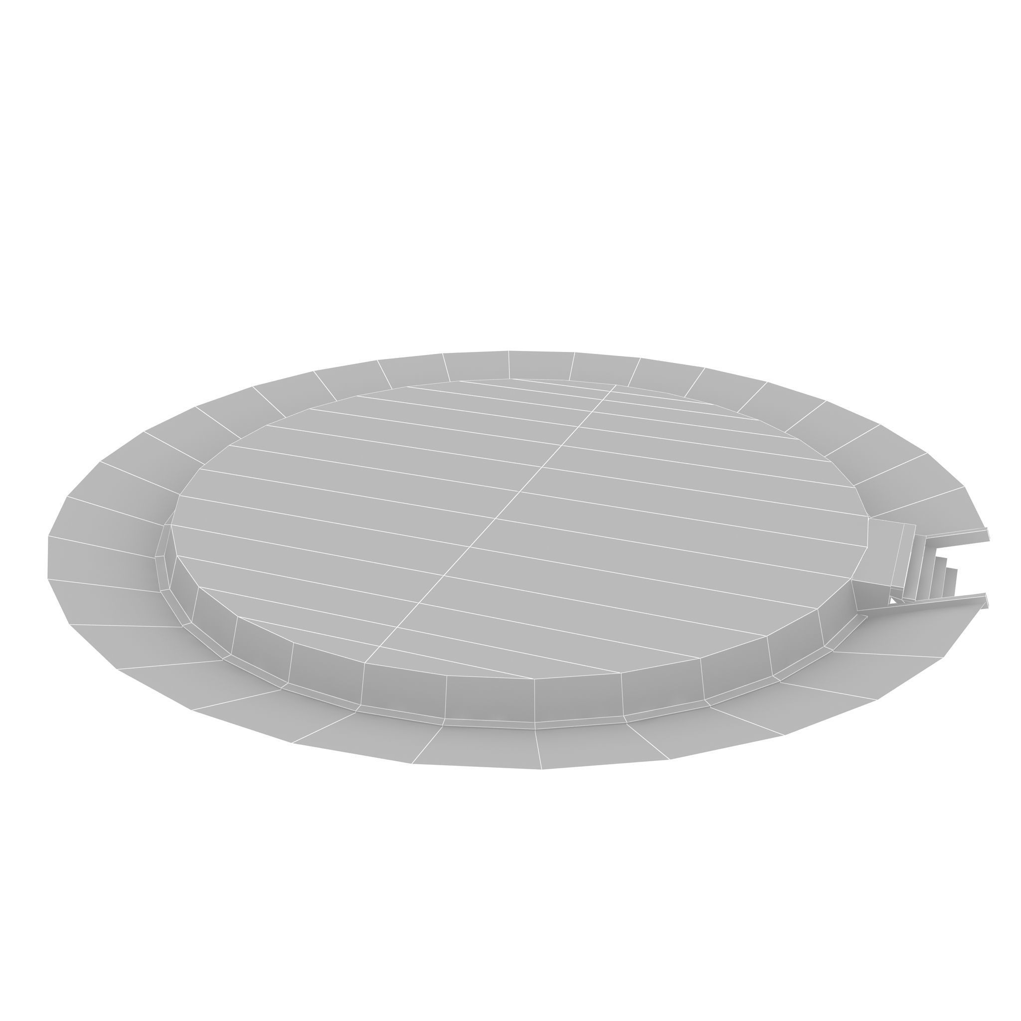 Helipad circular metal plate Low-poly 3D model_2