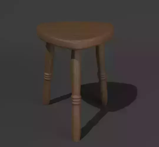 Wooden tripod stool